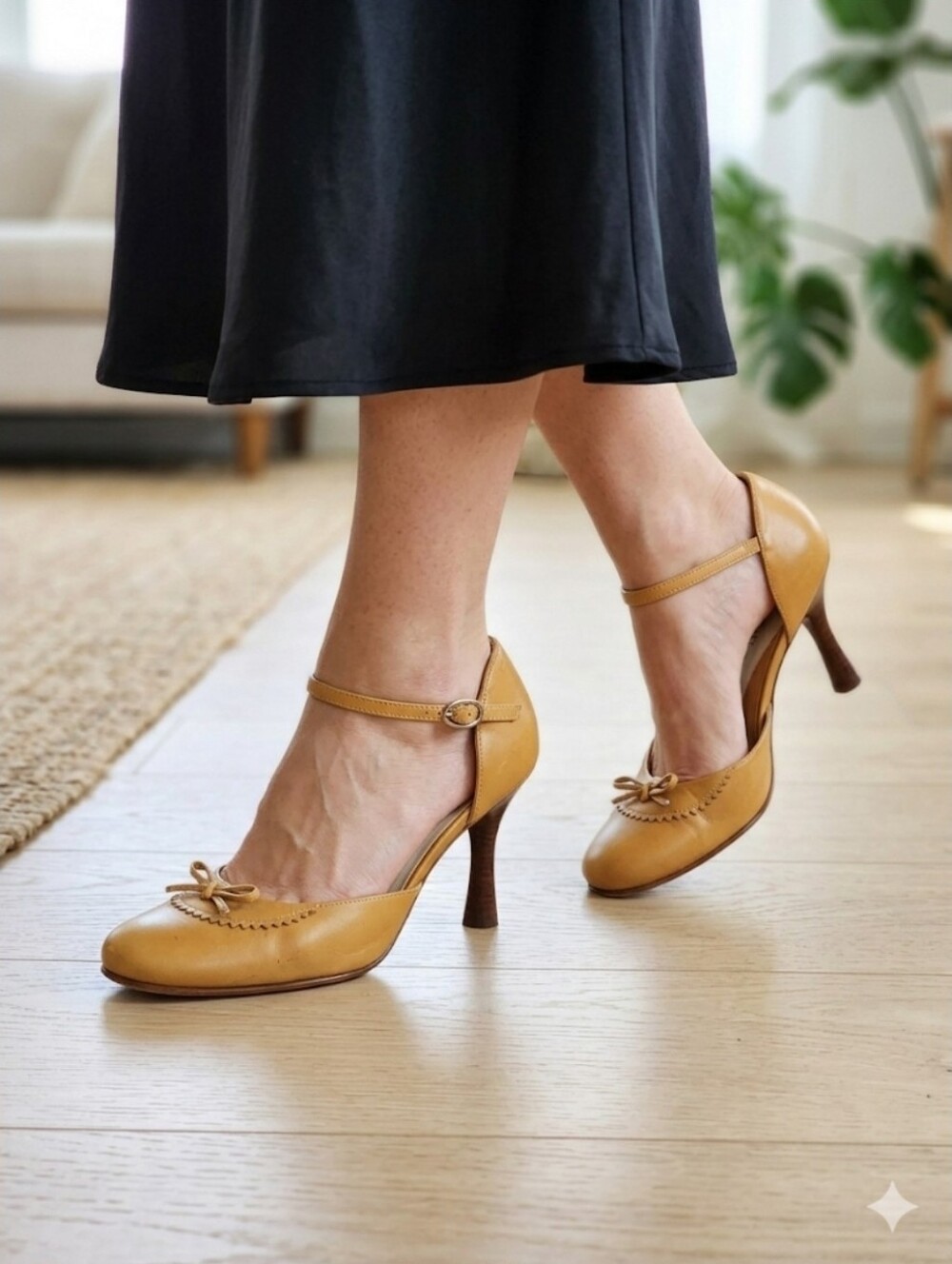 Vintage Nine West Mary Jane Heels with Bow Size 7.5